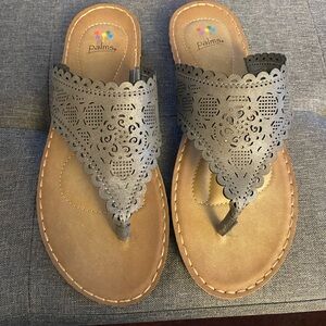 New Grey Slip on Sandals (no tags) Women’s size 10.
